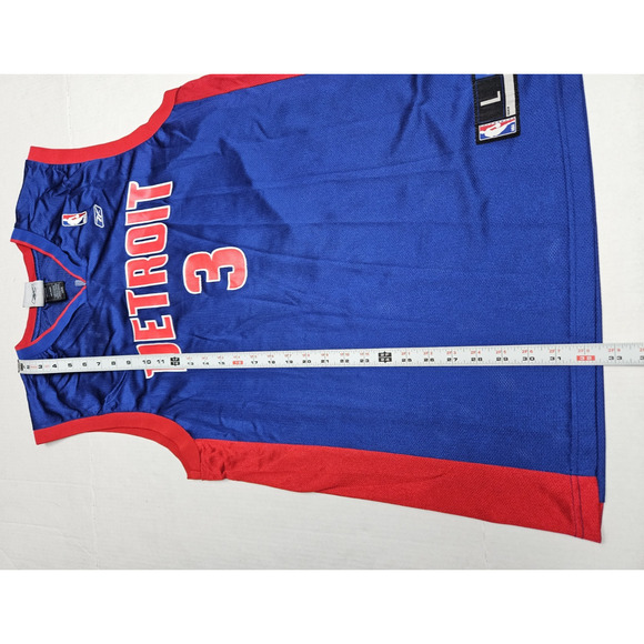 Reebok Detroit Pistons Ben Wallace Jersey Men's Large Blue Basketball NBA - Picture 3 of 8